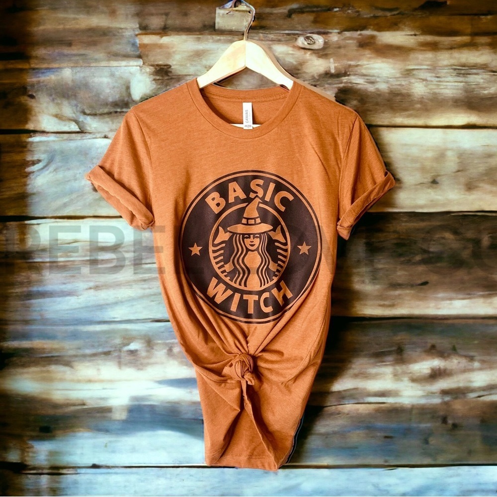 Basic Witch Short Sleeve Burnt Orange Short Sleeve T Shirt Size Small